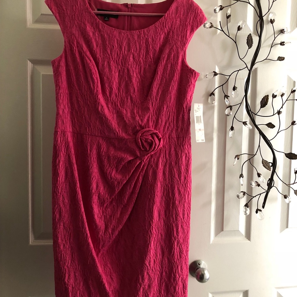 Jones New York Ladies hot pink fashion dress.